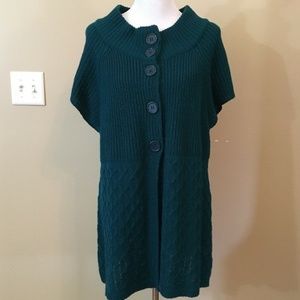 Faded Glory Sweater Blouse Vest with Big Buttons